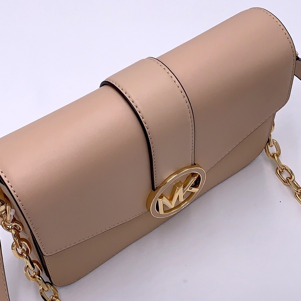 MICHAEL KORS CARMEN MEDIUM CONVERTIBLE SHOULDER BAG BUFF COLOR - Picture 11 of 16